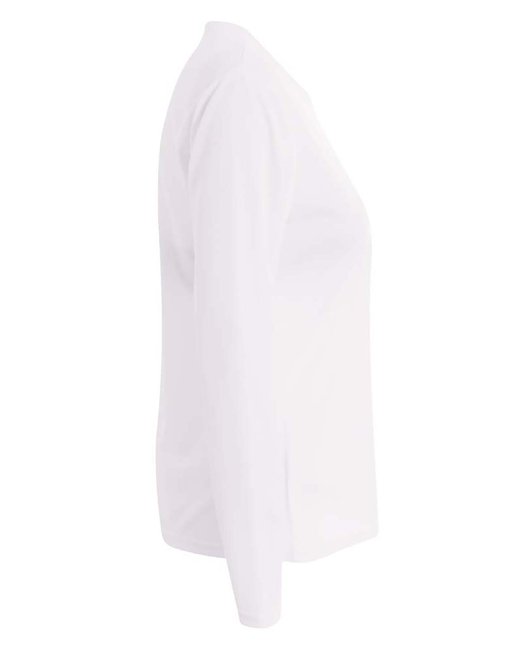 Custom A4 Ladies' Birds-Eye Mesh Long Sleeve V-Neck T-Shirt designed for schools, events, and teams, featuring durable fabric and vibrant printing