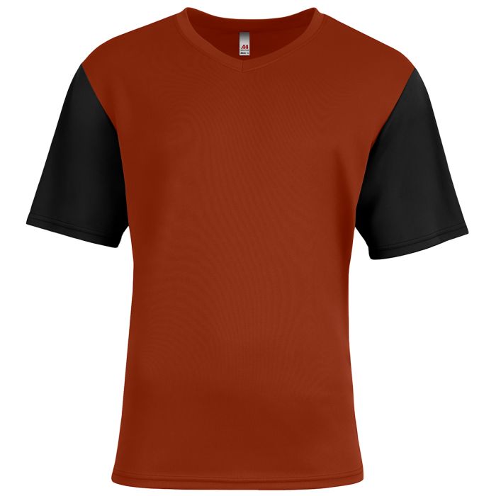 Custom A4 Sprint Color Block V-Neck Soccer Tee