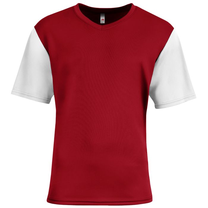 Custom A4 Sprint Color Block V-Neck Soccer Tee