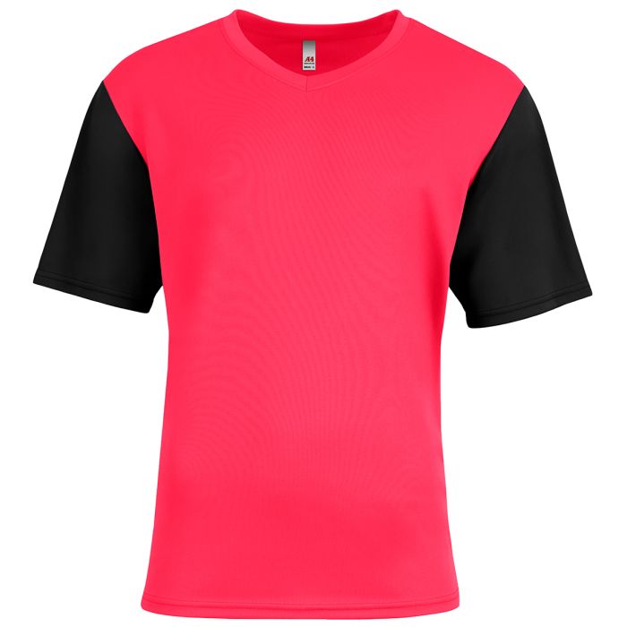 Custom A4 Sprint Color Block V-Neck Soccer Tee
