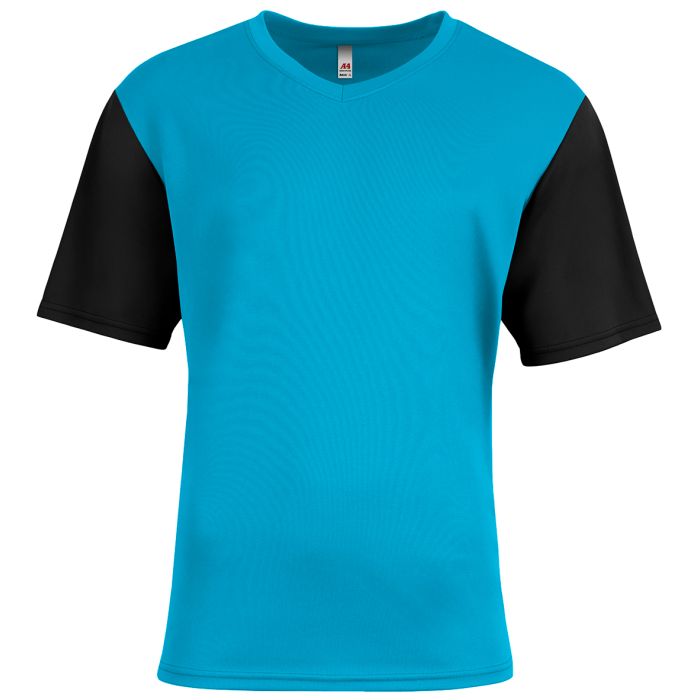 Custom A4 Sprint Color Block V-Neck Soccer Tee