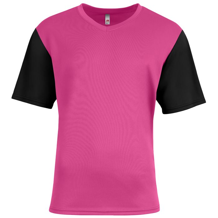 Custom A4 Sprint Color Block V-Neck Soccer Tee