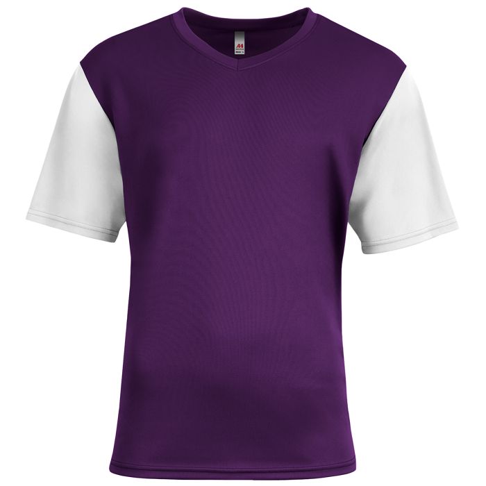 Custom A4 Sprint Color Block V-Neck Soccer Tee