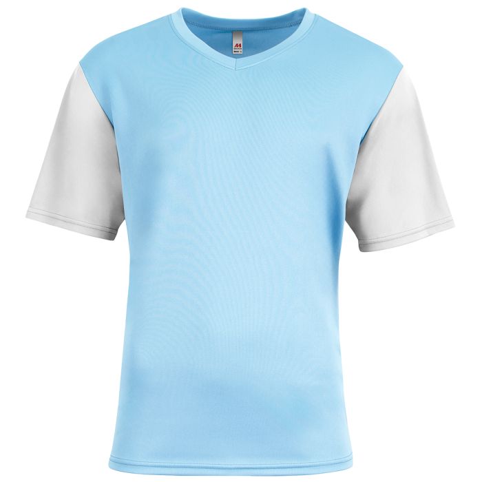 Custom A4 Sprint Color Block V-Neck Soccer Tee