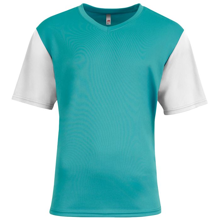 Custom A4 Sprint Color Block V-Neck Soccer Tee