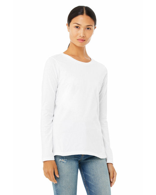 Custom Bella+Canvas Ladies' Long Sleeve Jersey T-shirt designed for schools, events, and teams, featuring durable fabric and vibrant printing