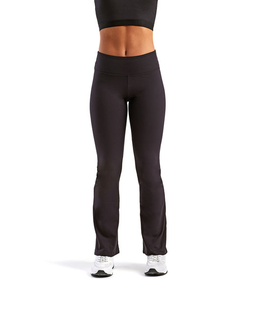Custom TriDri Ladies' Flare Legging designed for schools, events, and teams, featuring durable fabric and vibrant printing